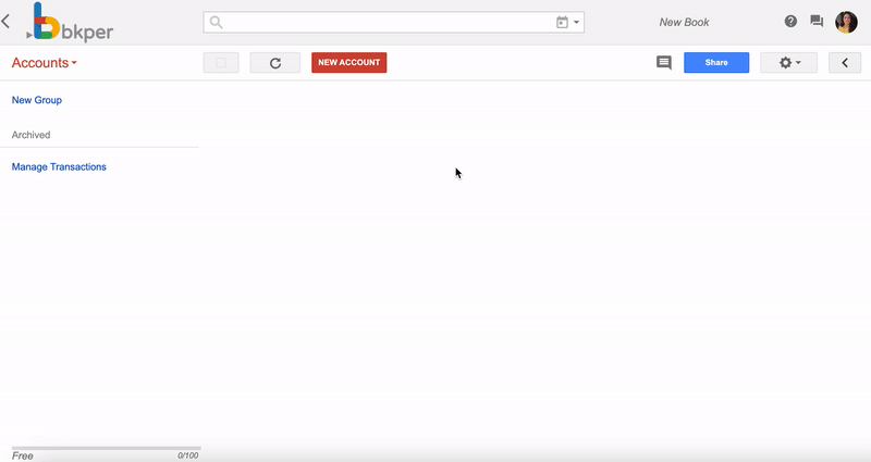 Animated walkthrough of creating a new Account in the Chart of Accounts