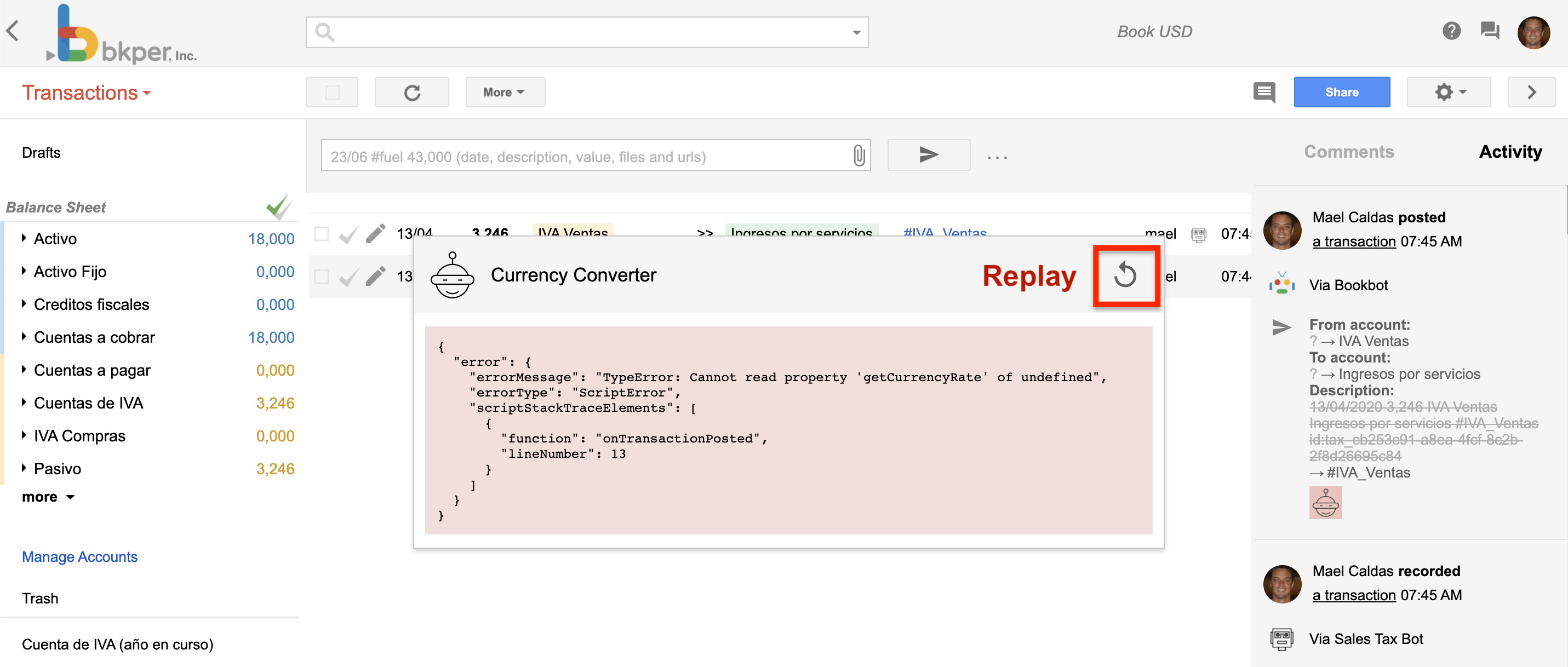 Event handler error in development mode