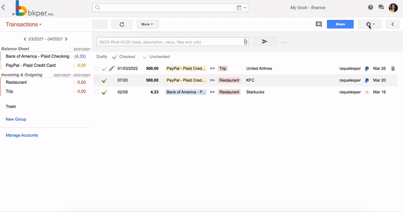 Setting a lock date in Bkper through the Book settings menu