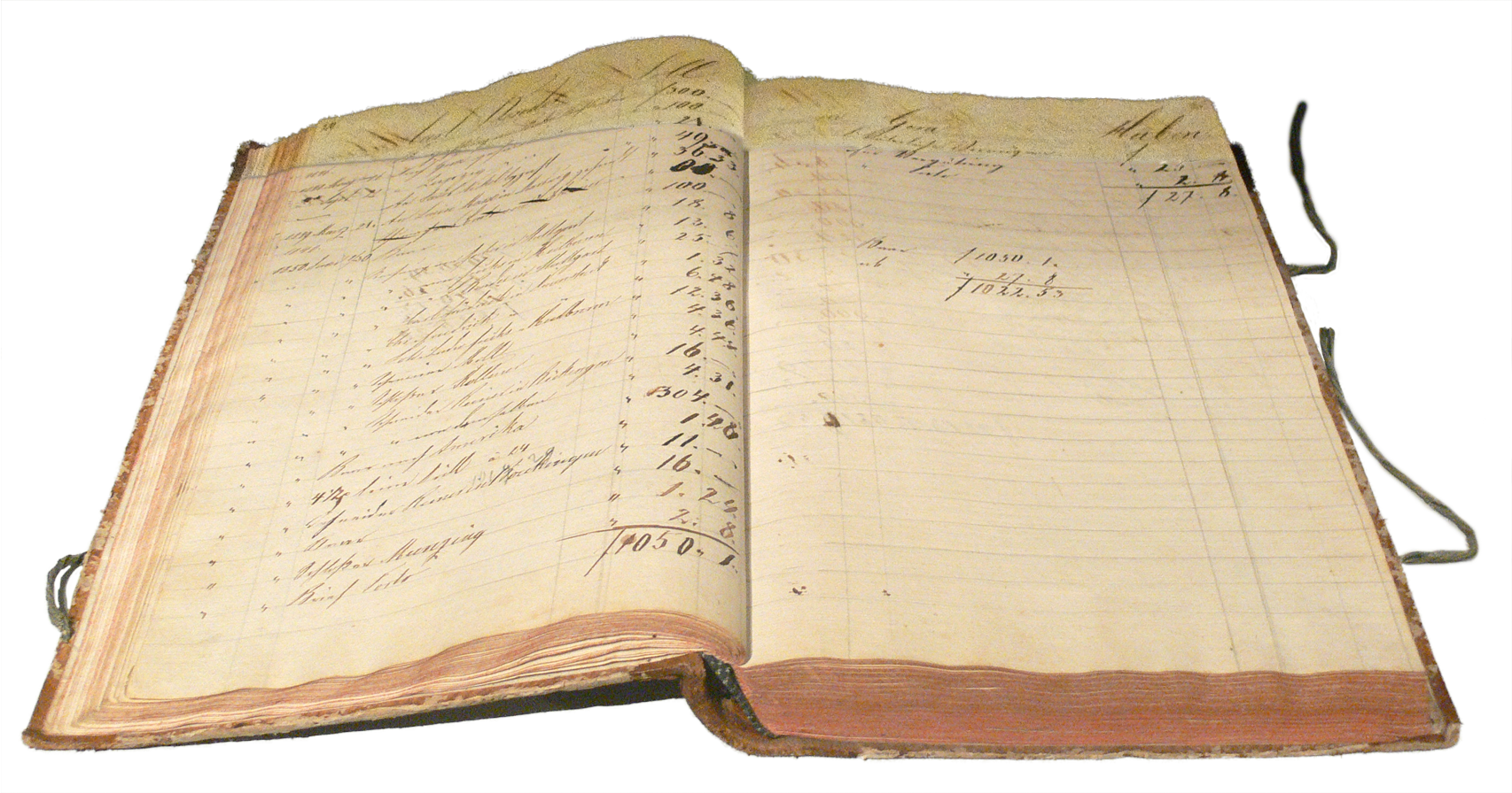 Historical ledger showing closing entries in a physical book