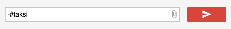 Typing -#taksi in the input field to remove the hashtag from the Bkper Agent