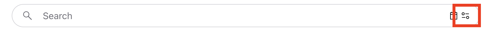 The Bkper search bar where the Search Assistant is accessed