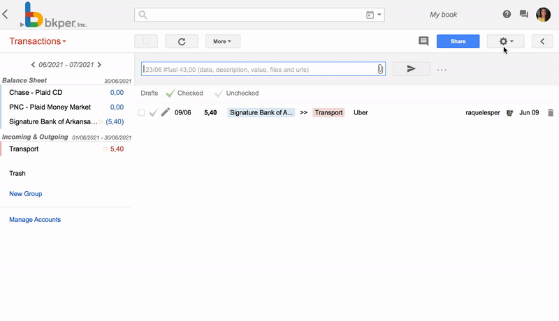 Animated walkthrough of resaving the historical period in Book Integrations